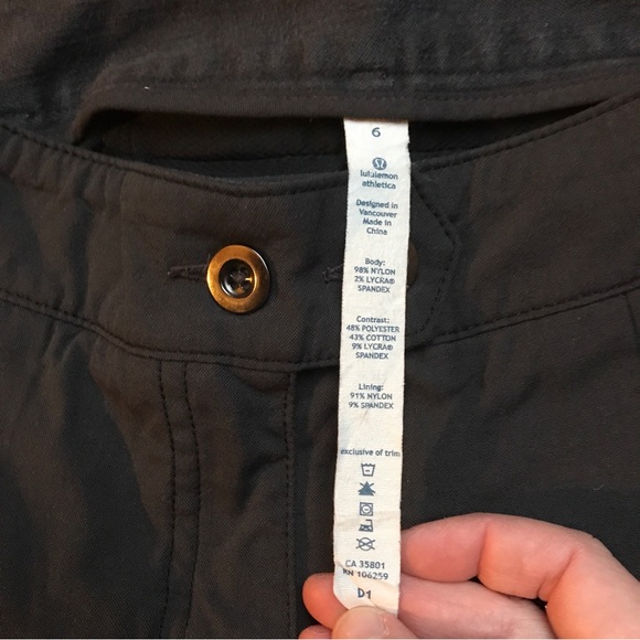 Lululemon Dark Grey Athletic Hiking Pants, EUC, 6 - Picture 2 of 15